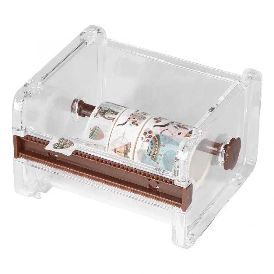 

Die-Cut Machine Tape Cutter Tape Dispenser Creative Transparent Adhesive Tape Dispenser Office Desktop Washi Tape Holder with C