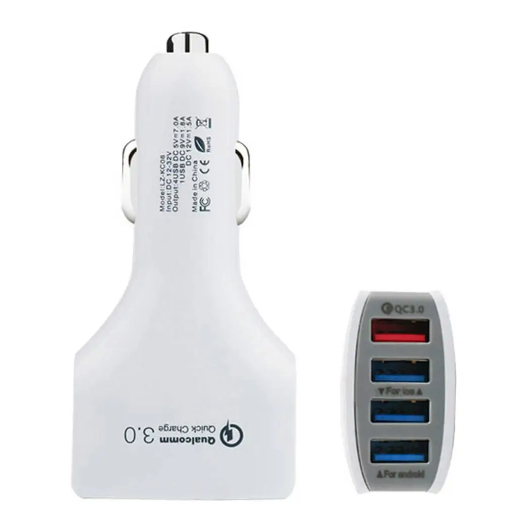 4 USB Power Adapter Charger Car Cigarette Lighter Socket 15 70 3100mA 5 9 12V 32V 3 1A Black White