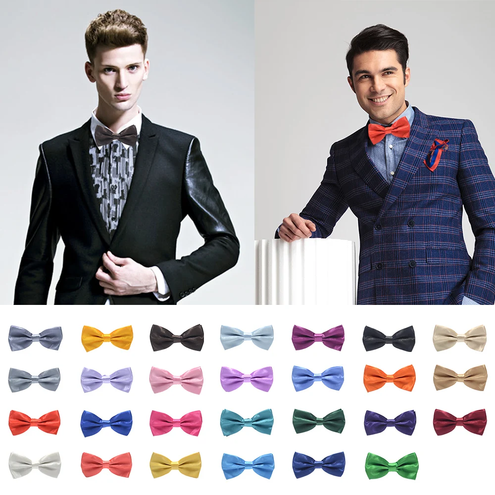 Модные однотонные Регулируемый галстук-бабочка для мужчин классический изысканный формальные бизнес свадебных церемоний галстук