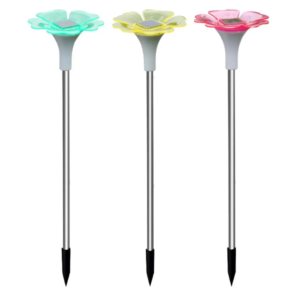 

Garden Solar Flower Petal Lights LED Lantern Outdoor Decorative Lawn Light Pin Lamp garden decoration