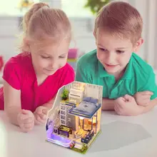 8 стиль Садовый дом ручной работы деревянный кукольный дом Миниатюрный DIY кукольный домик модель DIY Миниатюрный Кукольный дом аксессуары