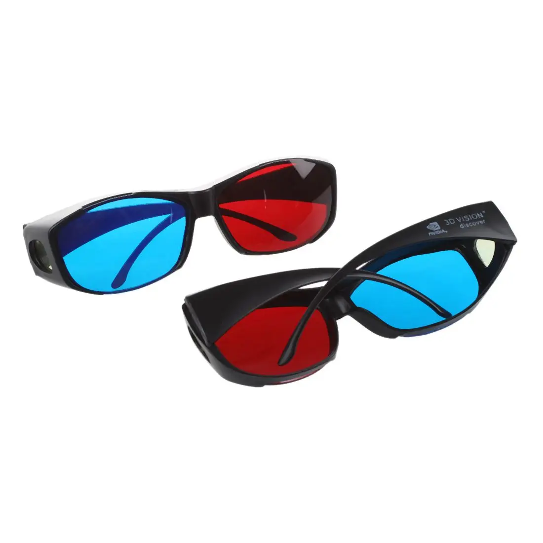 CATS Red-blue / Cyan Anaglyph Simple Style 3d Glasses 3d Movie Game-extra Upgrade Style (2Pcs With Different Style)