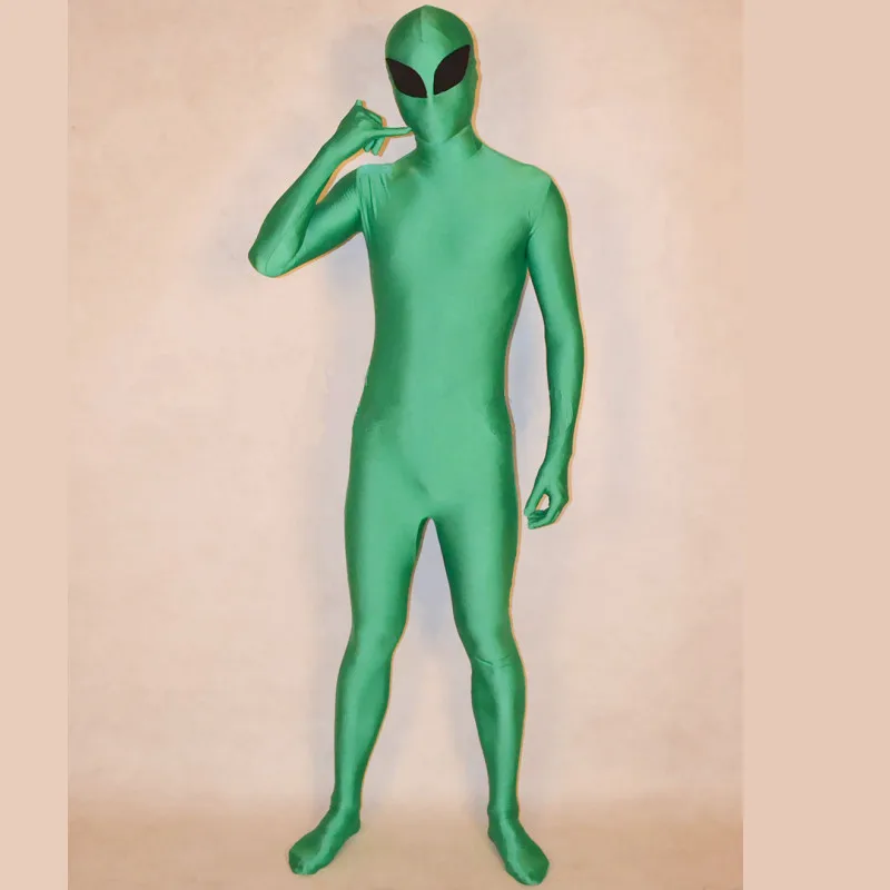 Крутой костюм боди зеленый инопланетянин ET Zentai костюмы полный унисекс