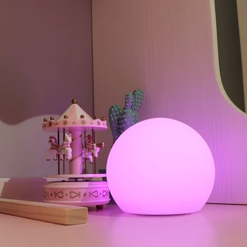 

Round Shape WiFi Smart Table Lamp Compatible with Alexa Voice Control Hand Touch Light LED Ambient Night Light Controlled by APP