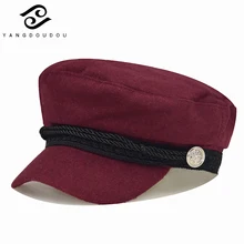 Женские военные темно-синие шляпы вышивка Ar кружева украшения капитан хлопок морской моды солнцезащитный козырек шапки 4 цвета Gorra Hombre