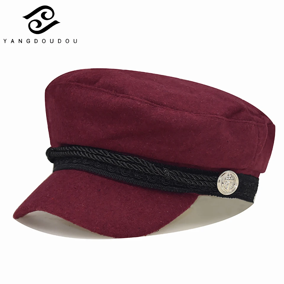 

Women Military Navy Hats Embroidery Ar Lace Decoration Captain Cotton Naval Fashion Sun Shade Caps 4 Colors Gorra Hombre