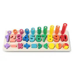 Детские деревянные материалы montessori Учимся считать номера соответствующие Цифровой Форма матч раннее образование обучающая Математика
