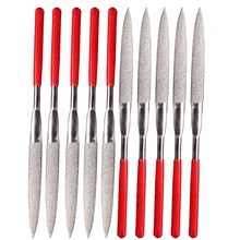 Shina 10pcs 4x160mm Triangle Diamond Grit File Set Sharpening  For Wood Metal Plastic