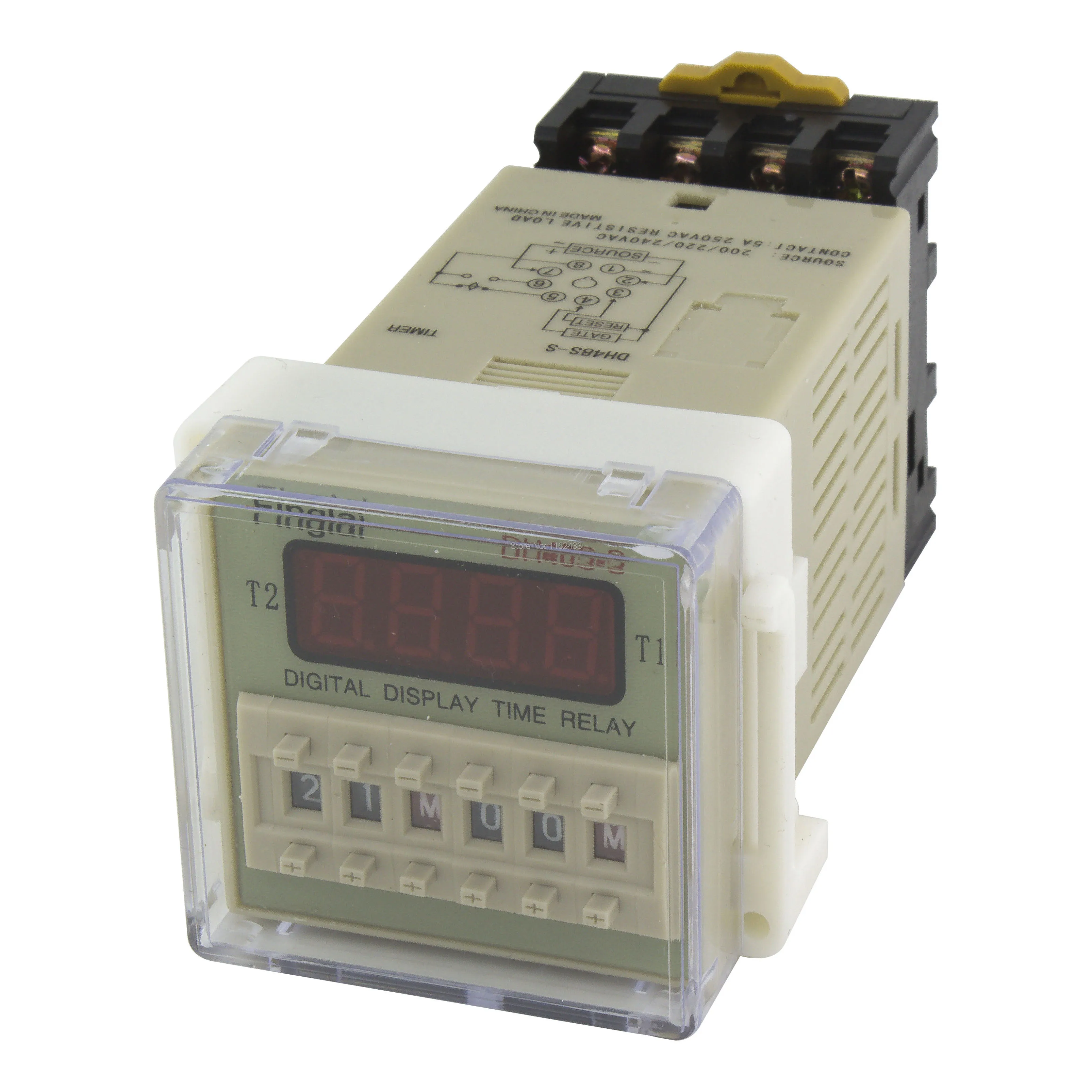 

Free shipping DH48S-S repeat cycle SPDT time relay with socket DH48S series delay timer with base AC 220V 110V AC/DC 24V 12V