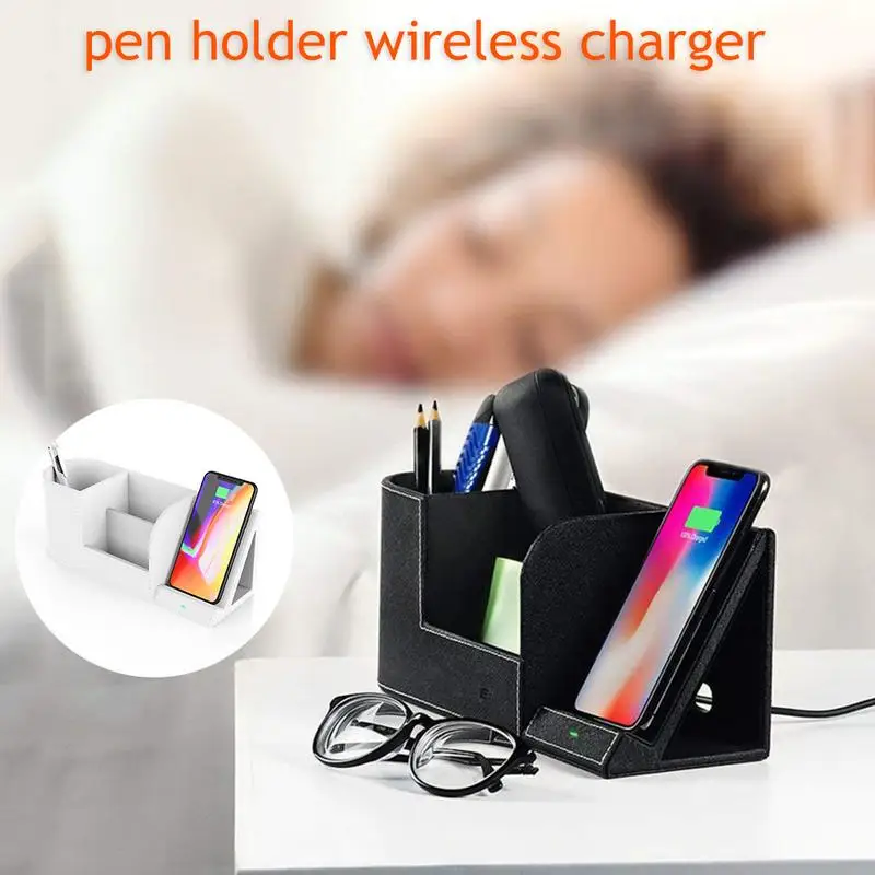 

Four - In - One Tube Wireless Charger Desktop Storage Radio Multi - Function Wireless Charger 4 In 1 Multi - Functional Wireless