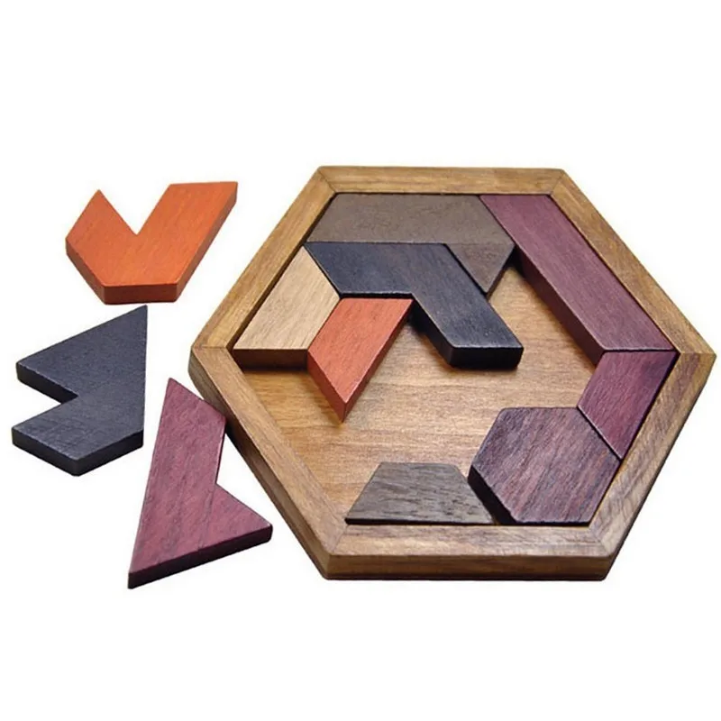 Креативная детская шестиугольная деревянная геометрическая форма головоломки игрушечная доска для рисования образовательная разведка детские игрушки
