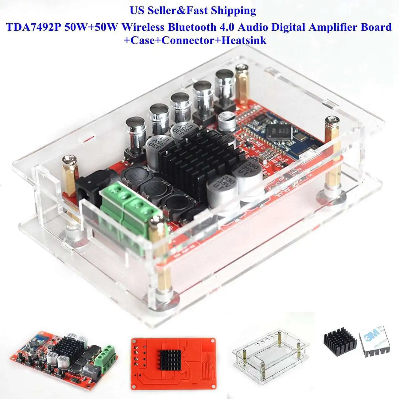 Tda7492P 50 Вт + беспроводной Bluetooth 4 0 аудио цифровой усилитель плата чехол