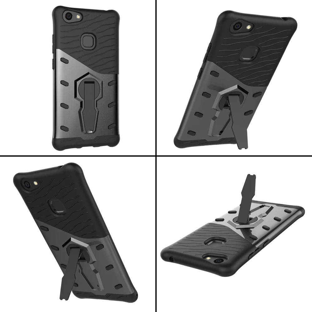 

mobile cell phone Sniper Hybrid Robot Armor ShockProof 360 Kickstand Back Soft Case Cover For VIVO V7 PLUS