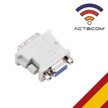 ACTECOM Adaptador Conversor DVI-I 24+1 Pin DualLink Macho VGA A Hembra 15 Pin