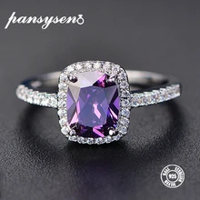 PANSYSEN Charms 7x9MM Purple Natural Amethyst Rings For Women Genuine Silver 925 Jewelry Ring Wholesale Wedding Party Gifts цена PANSYSEN Charms 7x9MM Purple Natural Amethyst Rings For Women Genuine Silver 925 Jewelry Ring Wholesale Wedding Party Gifts цены онлайн