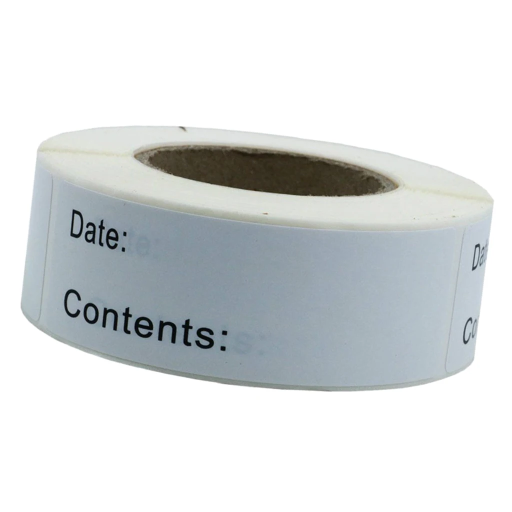 1 Roll Of 125 Pcs Self-Adhesive Removable Freezer Refrigerator Food Storage Paper Sticker Labels White 25X75Mm