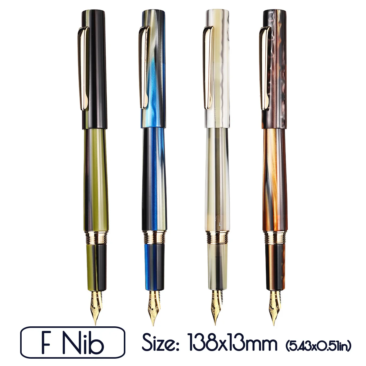 

KICUTE 0.5mm Fountain Pen Acrylic Resin Pen For Christmas Gift Wedding Signing With Gift Box