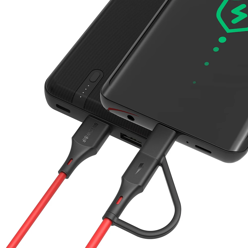Кабель для быстрой зарядки и передачи данных BlitzWolf Micro USB Type C 5 В 3 А 2 в 1 Samsung Galaxy S10 9