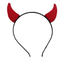 6 шт. повязка на голову для Хэллоуина забавные красные уши Дьявол Рога украшение для головного убора ободок для волос лента для Косплей взрослых костюм вечерние
