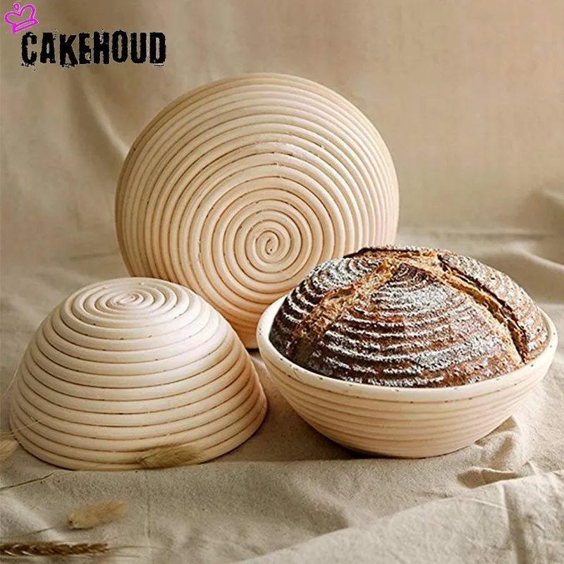

CAKEHOUD Natural Vine Round Bread Fermentation Basket Professional And Home Baker Banneton Brotform French Bread Proofing Basket