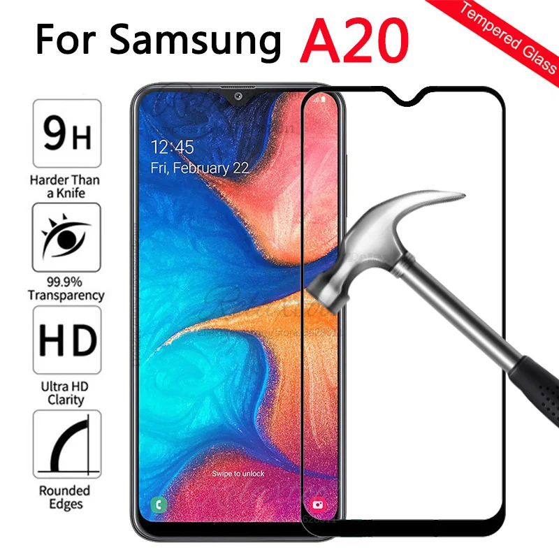 Закаленное стекло с полным покрытием для Samsung Galaxy A20 A205 защитная пленка A 20 SM A205F/DS
