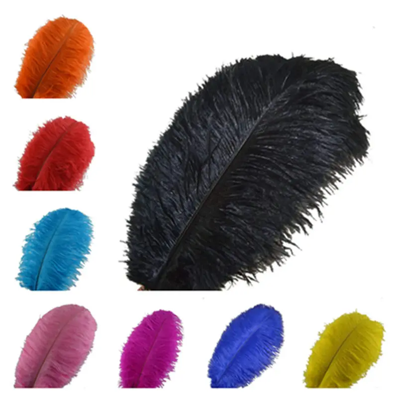 

New Natural dyeing Ostrich Feathers 10pcs/lot 35-40cm DIY Jewelry Craft Making&Wedding Party Clothing Decoration Supplies plumes