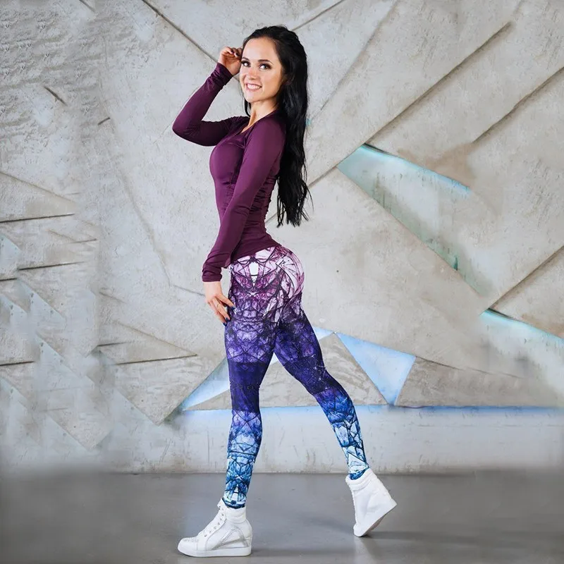 

Women Print Push Up Sport Leggings Elastic Gym Leggings Fitness New Yoga Pants Trousers Sports Clothing Exercise Tights Running