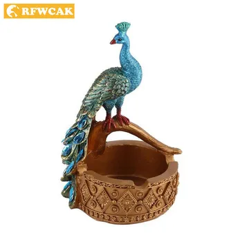 

Dropshipping Europe Home Decor Peacock Ashtray Fleshy Flower Pot Home Decoration Accessories Modern Ornaments Resin Crafts Gift