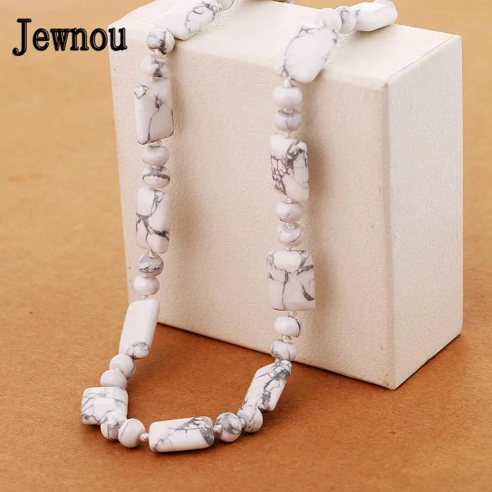 

Jewnou White Turquois Crystal Necklace Crystal Gems Trendy Jewelry Simple Bisuteria Mujer Gothic Lovers Paragraph Personalized