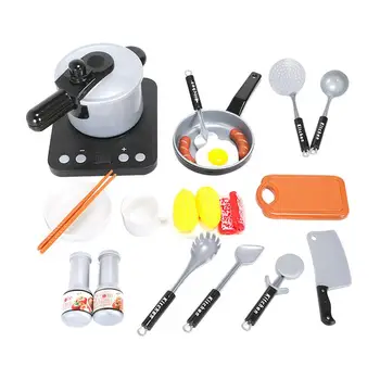 

14 Pieces Children Mini Kitchen Cookware Pot Pan Kids Pretend Cook Play Toy Simulation Kitchen Utensils Toys Set Children Gift