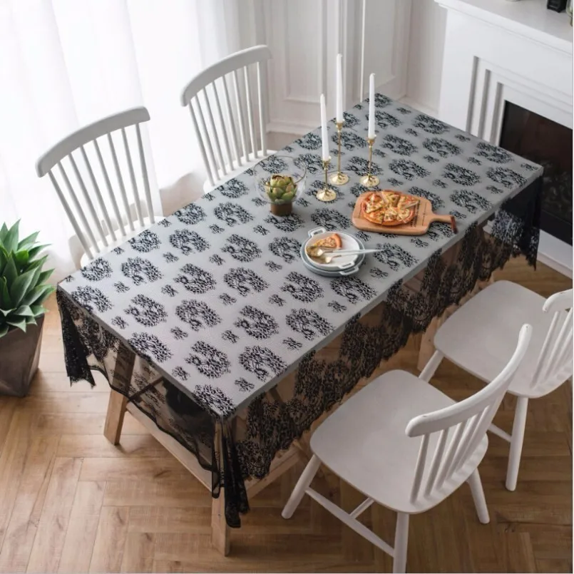 

New Tablecloth Lace Polyamide Fiber Rectangular Tablecloth Birthday Party Decorations Transparent Table Cover For Dinner Table