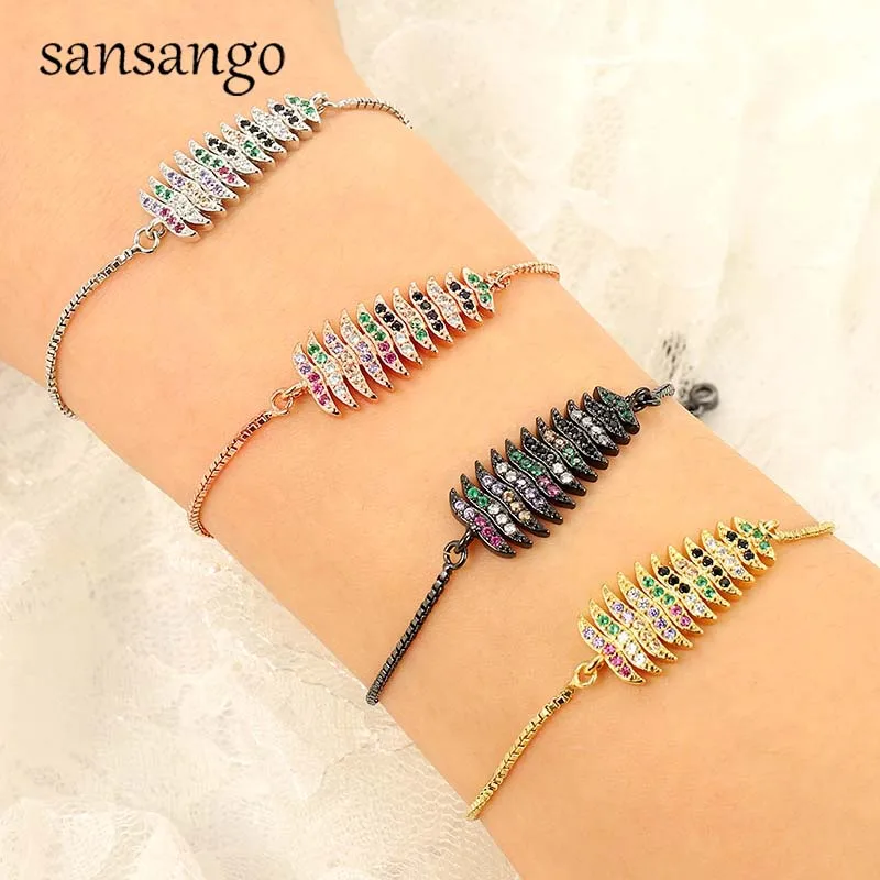 

New Wrist Bracelet Rhinestone Pine Tree Chain Bracelet For Women Man Charms Bracelets Gift Bangles Jewelry Adjustable Bracelet