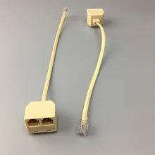 RJ11 6P4C 2 Way Outlet телефонной линии Splitter адаптер бежевый купить 10 шт. экономьте