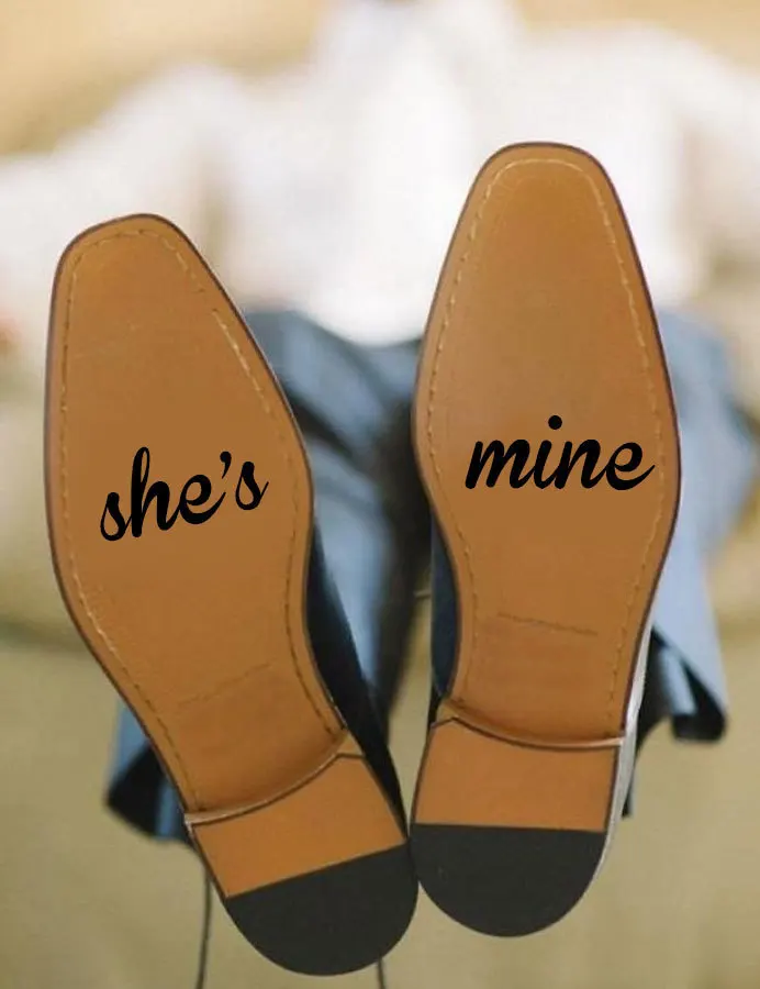 She Is Mine Виниловая наклейка для жениха невесты виниловая свадебные аксессуары
