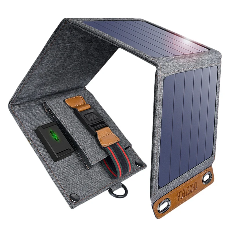 

Choetech Solar Charger 14W Usb Foldable Phone Travel Charger With Sunpower Solar Panel Waterproof For Iphone X/8/7/6S/Plus