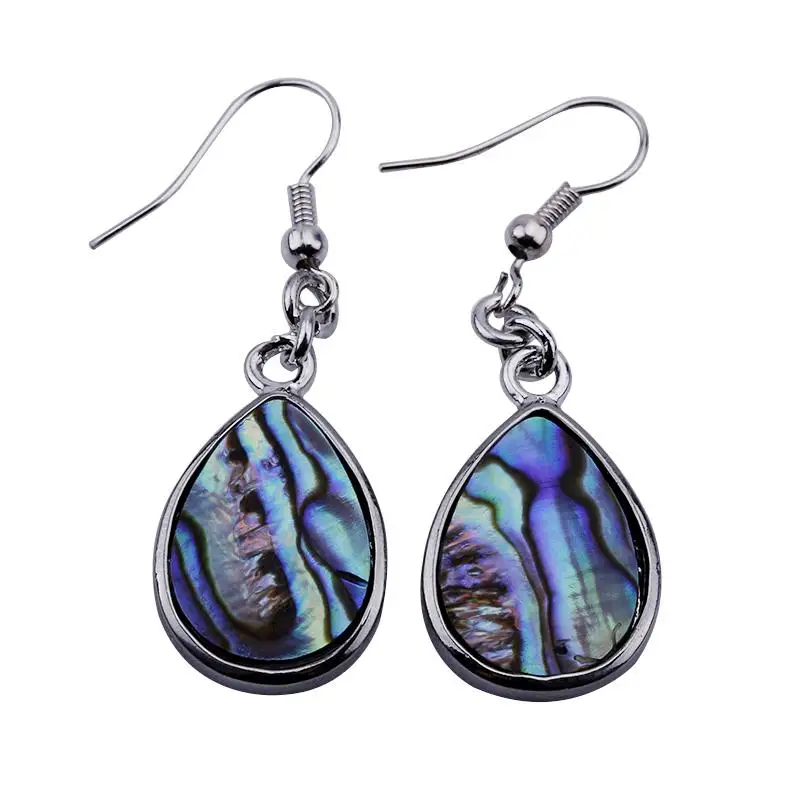 

2019 New Arrival Hot Sale Spring Women's Earring Fashion Style Water Drop Shape Metal Abalone Shell Trendy Earrings