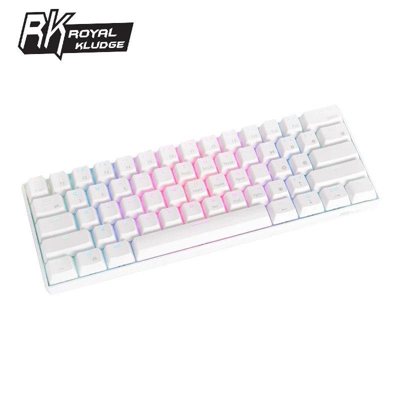 Королевский Kludge RK61 эргономичный bluetooth Проводной Двойной режим 60% RGB светильник