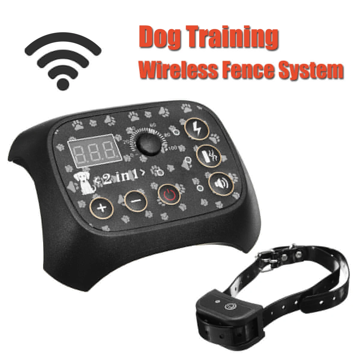 

US/EU Plug Waterproof Wireless Dog Fence No Wire Pet Containment System With Progressive Warning Tone