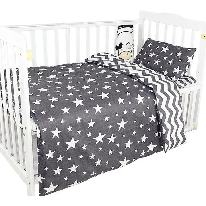 Murah 3 Piece Set Anak Bayi Kartun Tempat Tidur Bayi Set Tempat Tidur Murni Kapas Anak anak Crib Sheet Selimut Penutup Sarung Bantal Tanpa filler