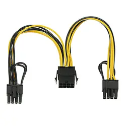 S SKYEE PCIe 8pin к двум 8-pin (6 + 2) PCI Express Графика Мощность разъемы кабеля для видео карты добыча