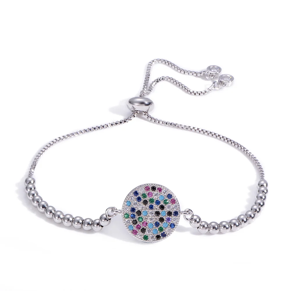 1JYX Модный CZ камень браслет для женщин розовое золото Pulseras Mujer Свадебный