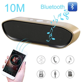 

Wireless Bluetooth Speaker Mini Portable Audio Dual Channel Subwoofer Support TF AUX