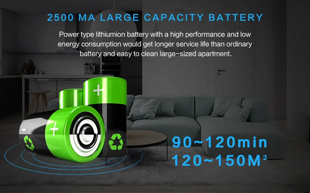 NEATSVOR X500 Robot Vacuum Cleaner 1800PA Poweful Suction Hair Home Dry Wet Mopping Cleaning