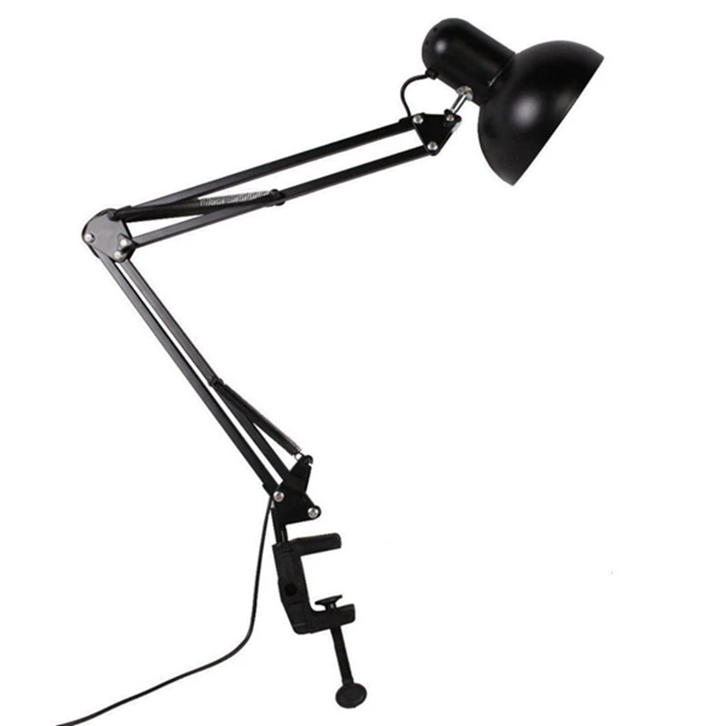  E27/E26 Led Bulb Lamps Table Black Desk Light AC85-265V Flexible Swing Arm Clamp Mount Lamp Office  - 32953444648