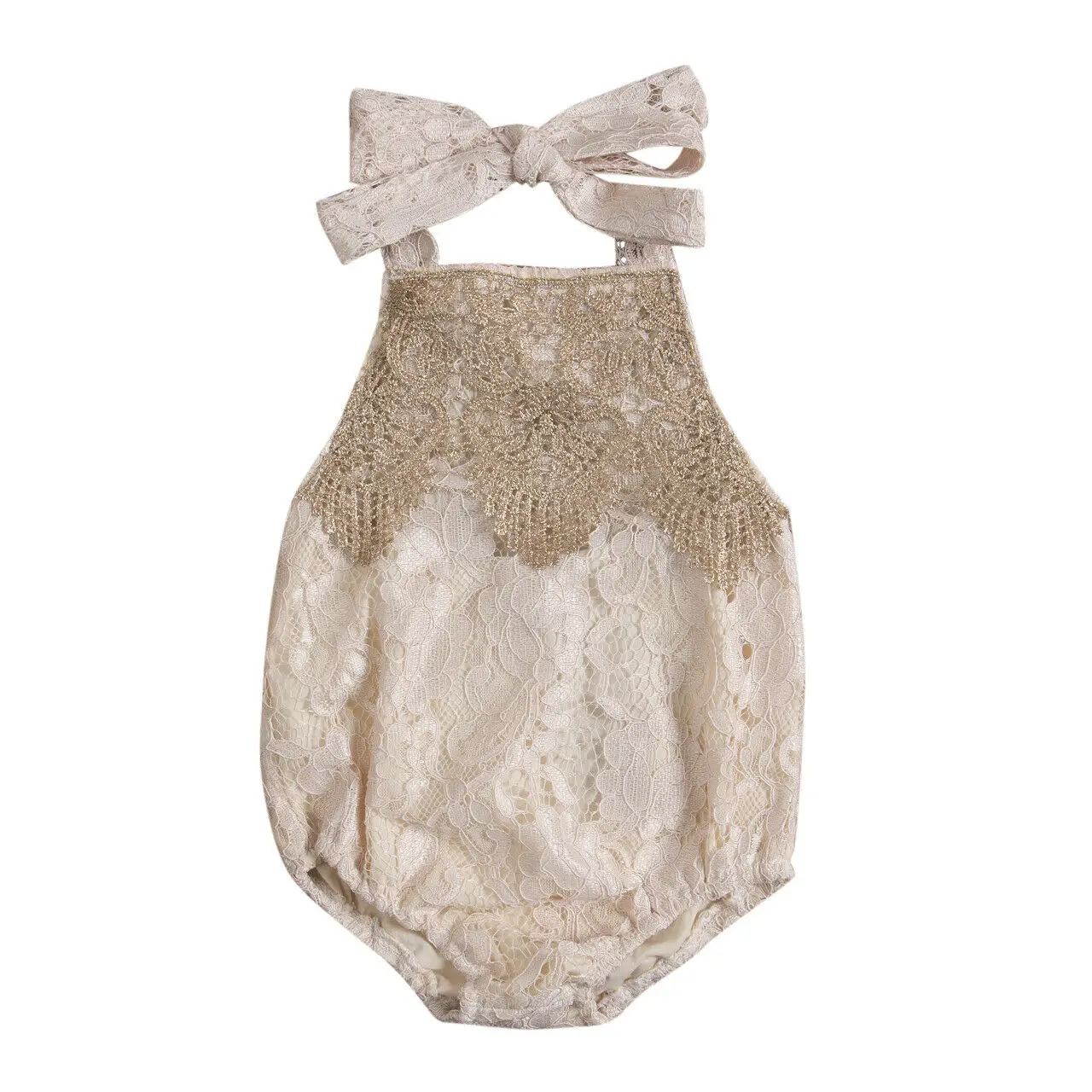 

US Fashion Newborn Toddler Infant Baby Girls Lace Elegant Straps Jumpsuit Romper Clothes Sunsuit 0-18 months