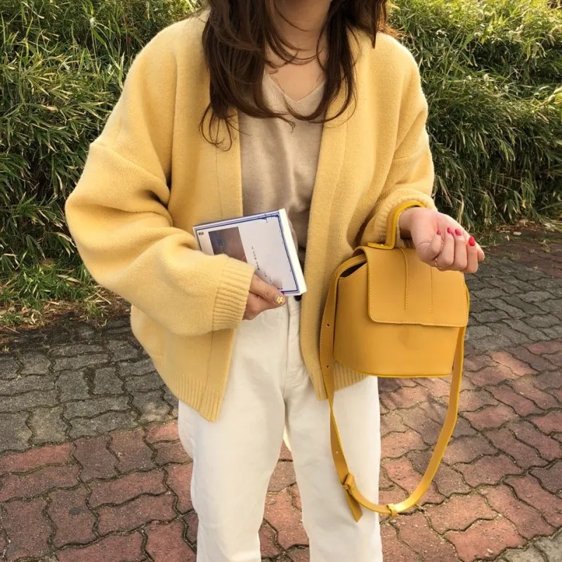 

Female Cardigans 2019 Spring Sweater Cardigan Long Sleeve Oversize Knitted Jacket Coat Loose Outwear