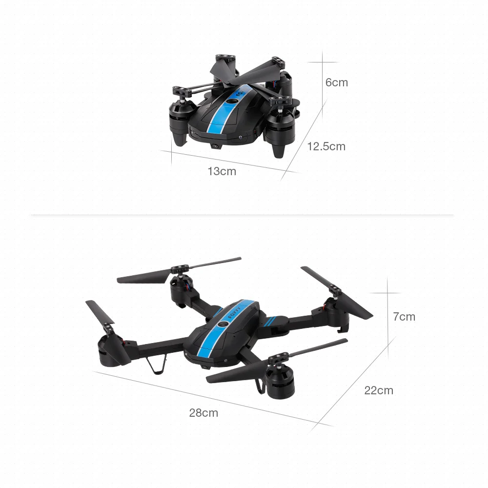 FQ777 FQ24 6-Axis Gyro WIFI FPV RC Drone with Camera 2.0MP Quadcopter Foldable G-sensor RC Selfie Drone Extra Battery RTF