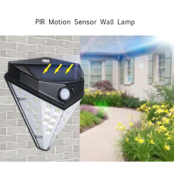 

32 LEDs Diamond Shape Solar LED Lamp PIR Motion Sensor Wall Lights Sensing Mode Mounting Night Secury Lighting Garden Driveway