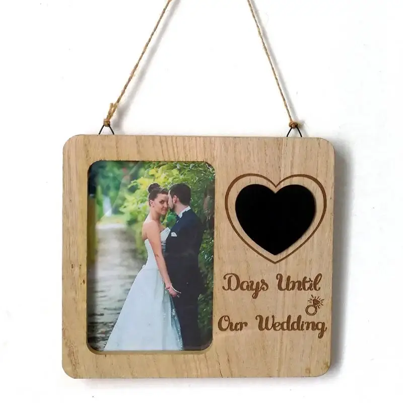 #*Cheap 1pc Wooden Picture Frame Country Retro Wedding Countdown Love Blackboard Photo Frame Ornament for Home Decor