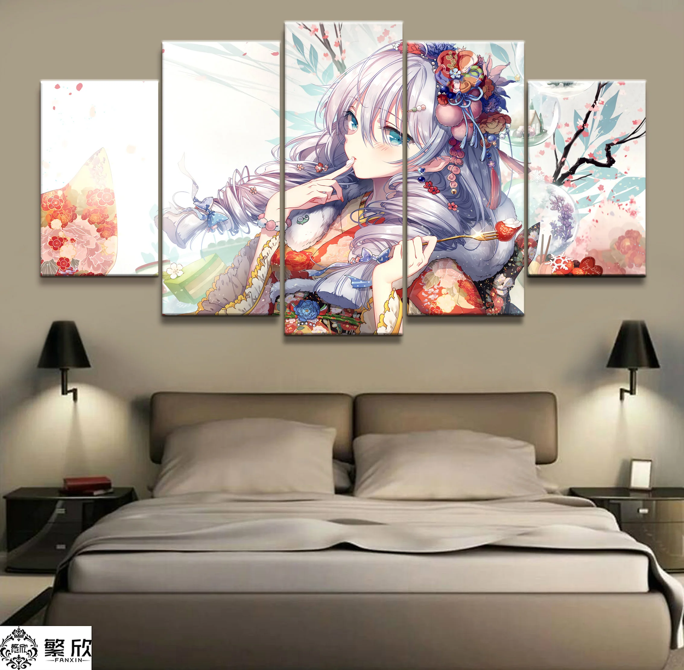 

5 Panel Painting MmiHoYo Game Canvas Printed Painting Living Room Wall Art Decor Picture Artworks Poster Canvas Wholesale